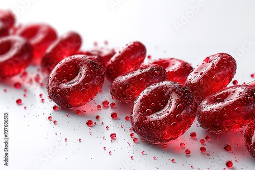 blood cells wave on white background