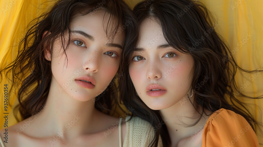 秋冬のファッションに身を包んだ日本人女性 秋冬のファッションに身を包んだ日本人女性