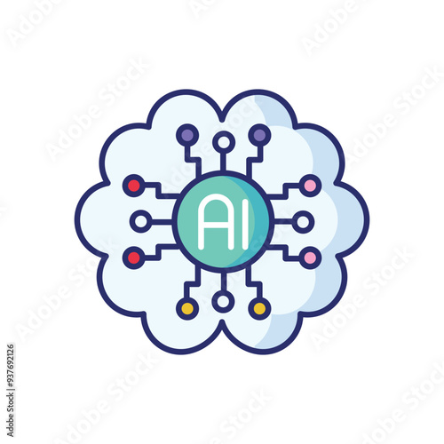 Ai-driven Finance icon vector stock illustration photo