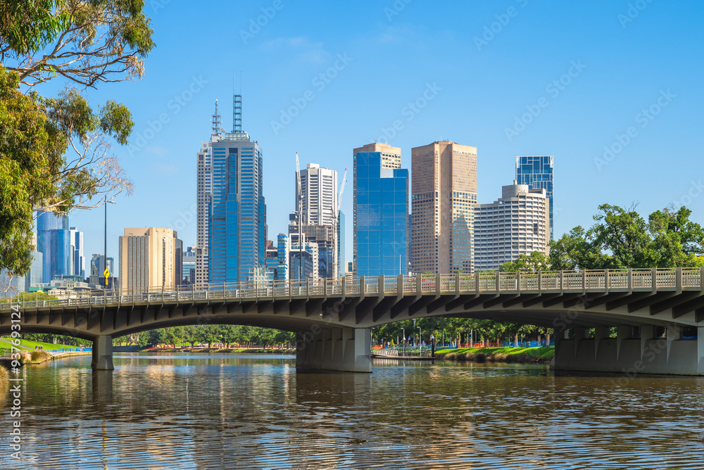 Fototapeta premium Scenery of Melbourne CBD, the capital of Victoria state in Australia