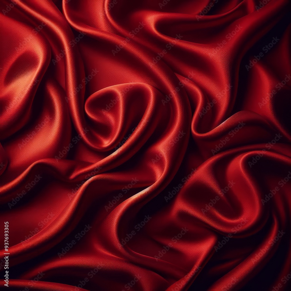 Obraz premium red silk fabric texture background 