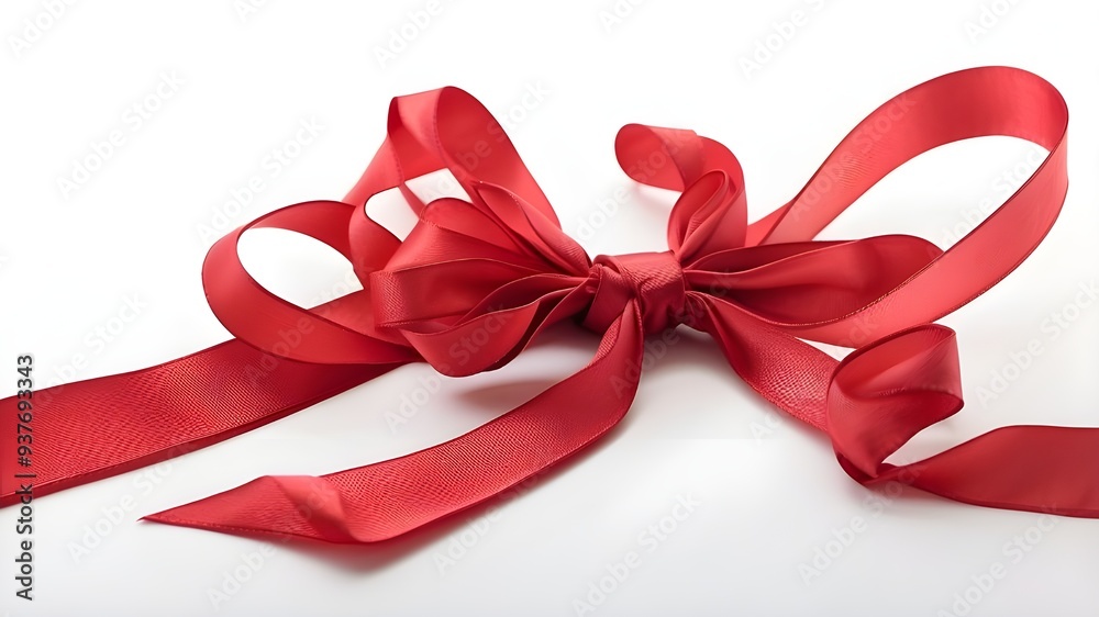 Red ribbon on a white background isolated Red ribbon on a white background isolated
