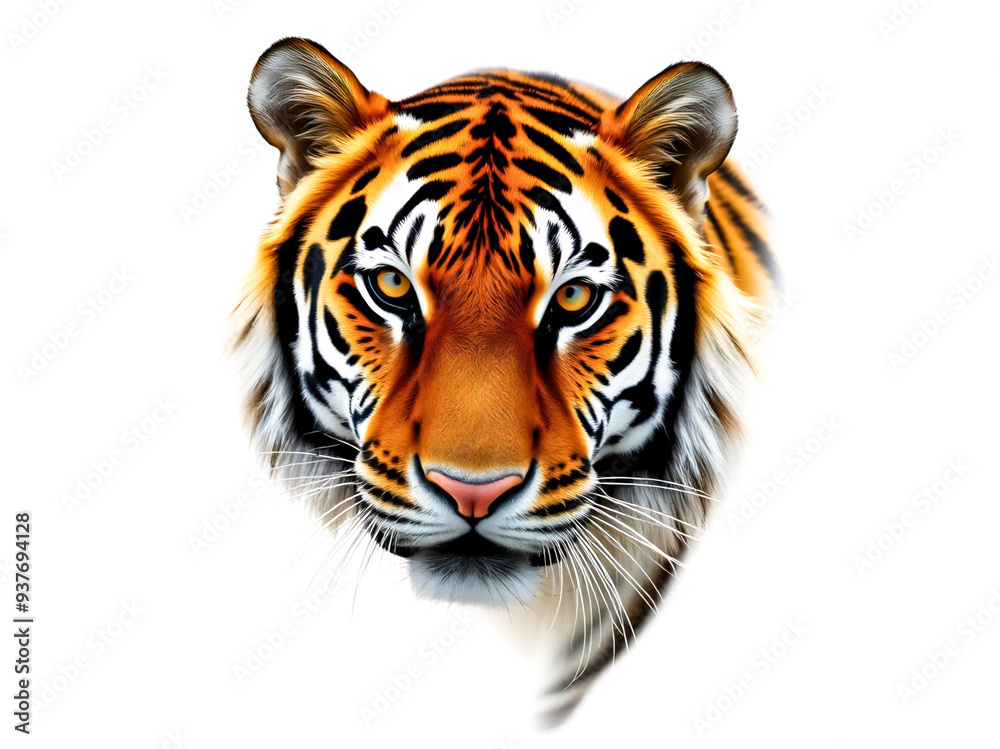 Obraz premium Bengal tiger on white background. Generative AI Illustration
