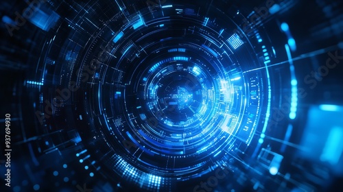 Blue high tech lines connection abstract background, abstract technology big data background concept illustration