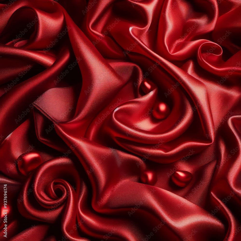 Fototapeta premium red silk fabric texture background 