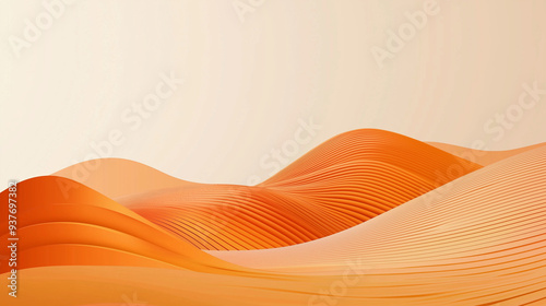Abstract Orange Wave Pattern on Minimalist Background, orange wallpapers