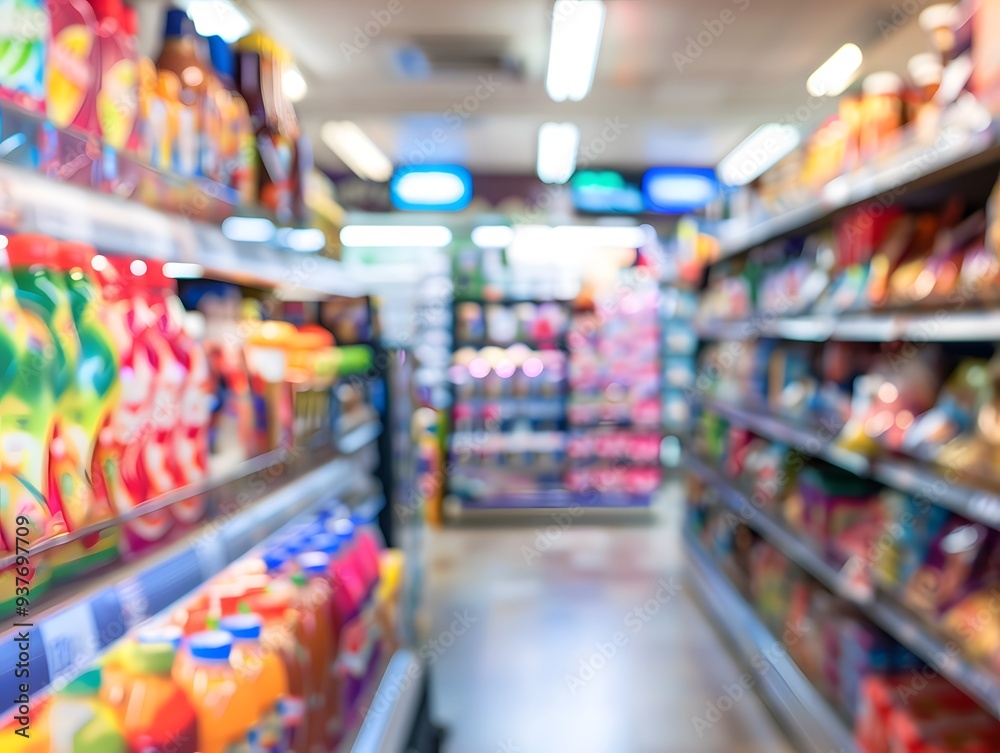 blurred convenience store background