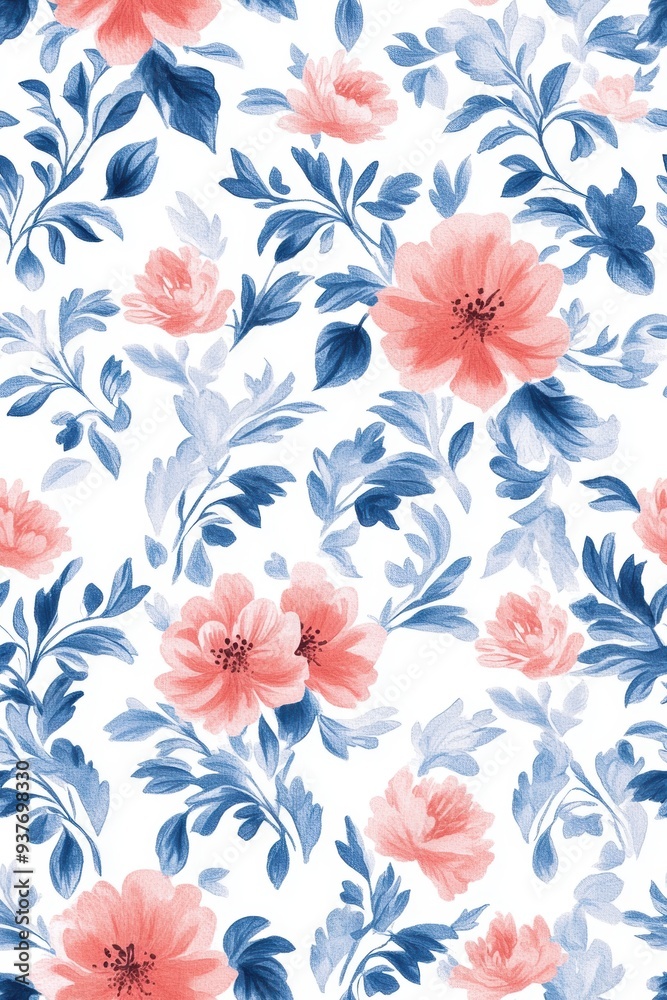 damask pattern featuring intricate floral motifs, seamlessly flowing in a Watercolor style damask pattern featuring intricate floral motifs, seamlessly flowing in a Watercolor style