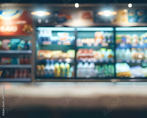 blurred convenience store background