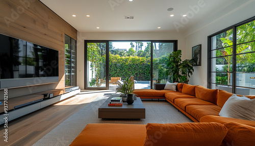 Contemporary Family Room Sleek Design