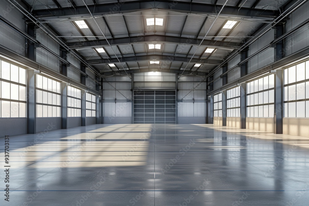 Factory's exterior, featuring clean lines, innovative architecture, and eco-friendly features. Beautiful simple AI generated image Factory's exterior, featuring clean lines, innovative architecture, and eco-friendly features. Beautiful simple AI generated image