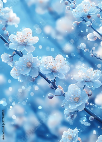 Delicate Blossoms in Soft Blue Tones