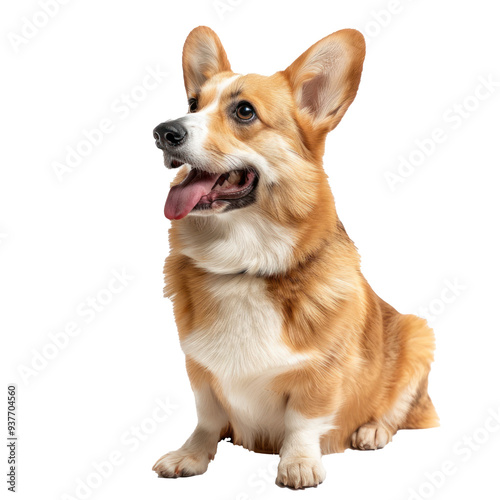 Corgi dog on transparent background.