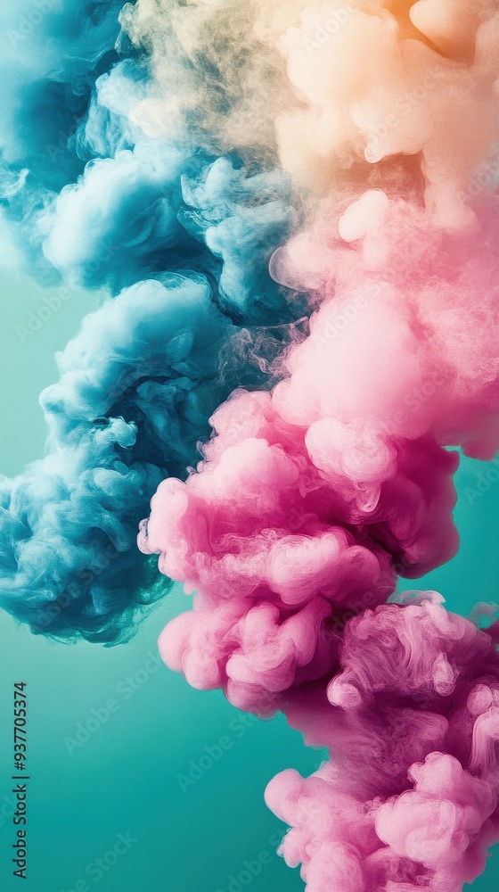 Colorful Smoke Swirls in Blue and Pink Hues Colorful Smoke Swirls in Blue and Pink Hues