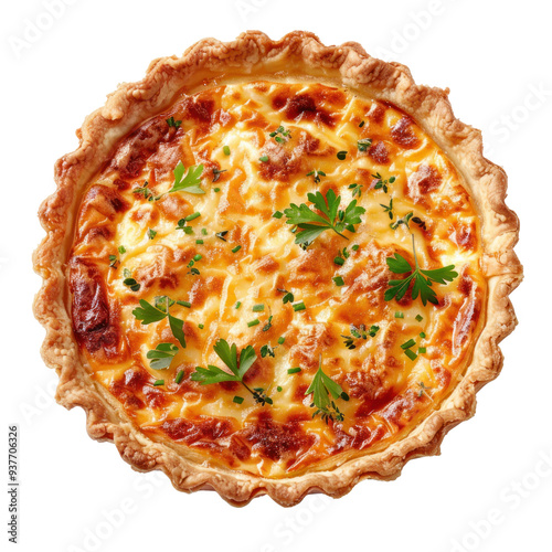 Classic French quiche lorraine pie. 