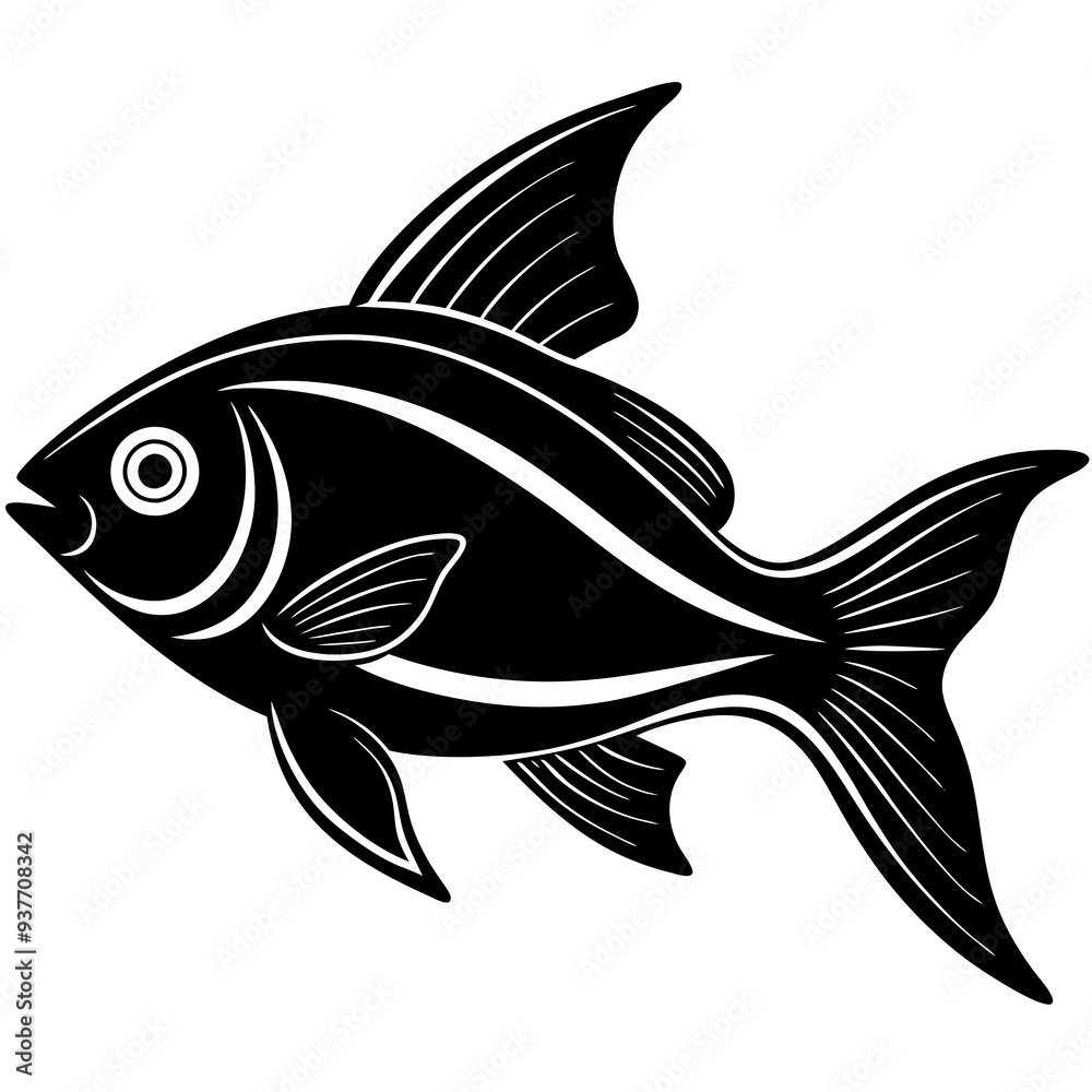 Fototapeta premium flipper fish silhouette Vector