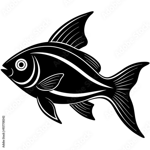 flipper fish silhouette Vector