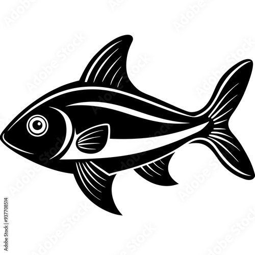 flipper fish silhouette Vector