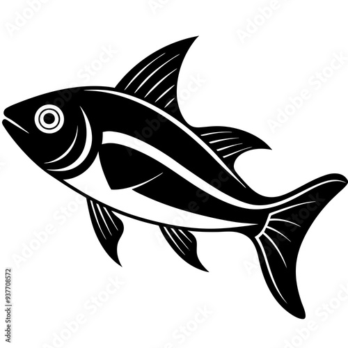 flipper fish silhouette Vector