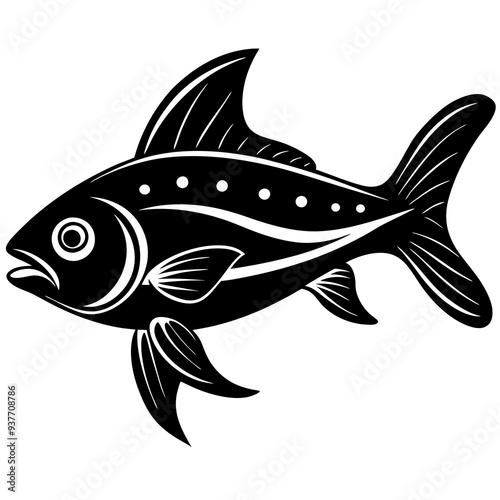 flipper fish silhouette Vector