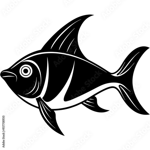 flipper fish silhouette Vector