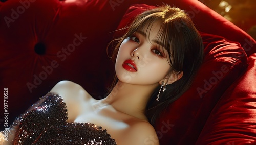 Asian Girl on a Sofa