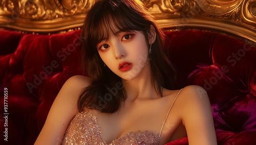 Asian Girl on a Sofa