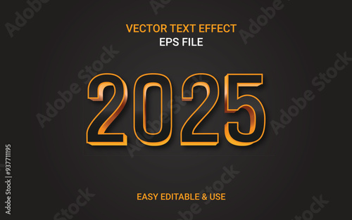 Happy New Year 2025 Editable Text Effect