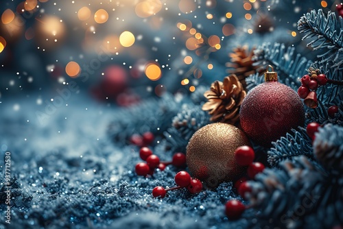 Christmas and New Year background with geometric elements
