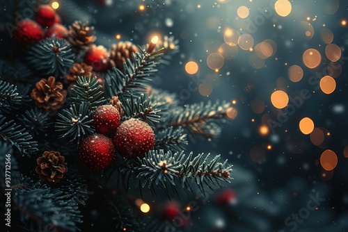 Christmas and New Year background with geometric elements
