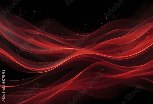 Flowing red, blue and black abstract background with soft, wavy shapes and subtle sparkles