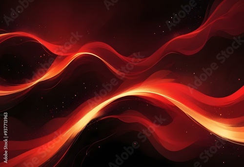 Flowing red, blue and black abstract background with soft, wavy shapes and subtle sparkles photo