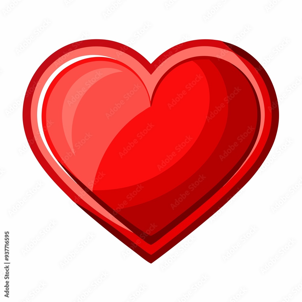 Red color heart icon on white background generated by AI Red color heart icon on white background generated by AI