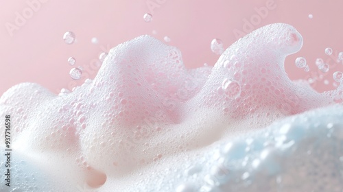 Soap foam or shampoo Soap foam texture or shampoo surface with bubble isolated with clipping path on background. Generative ai