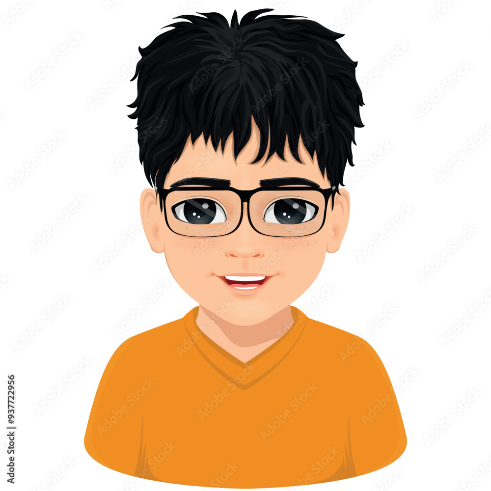 Portrait of cute boy with black hair Portrait of cute boy with black hair