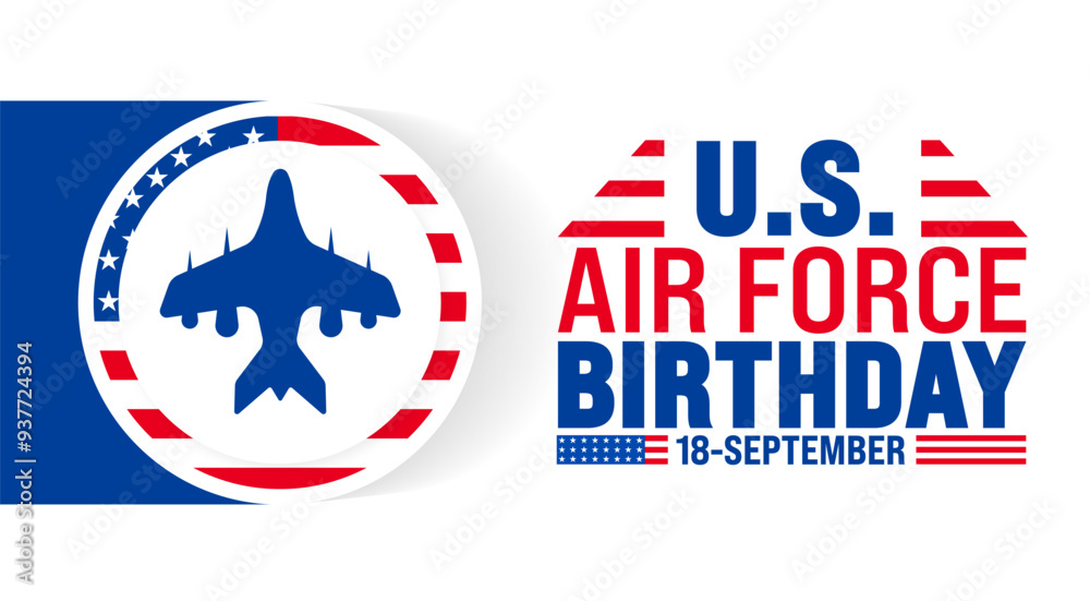 US Air Force birthday background or banner design template. Holiday concept. Template for background, banner, card, poster, placard, design template with unique shapes with standard color. US Air Force birthday background or banner design template. Holiday concept. Template for background, banner, card, poster, placard, design template with unique shapes with standard color.