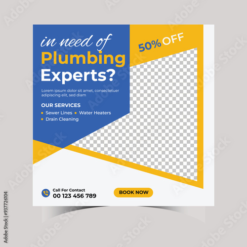 Plumbing service social media post template