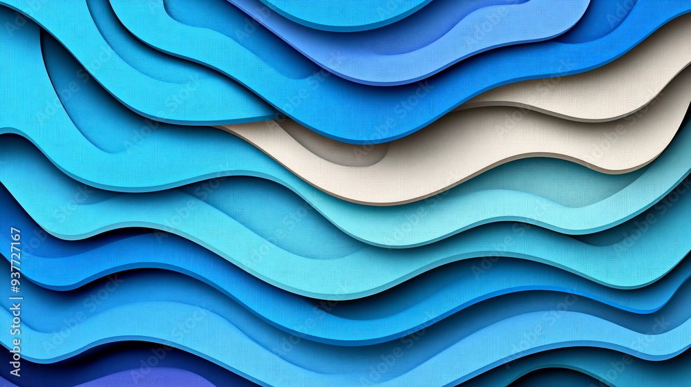 Fototapeta premium Blue Waves Abstract.