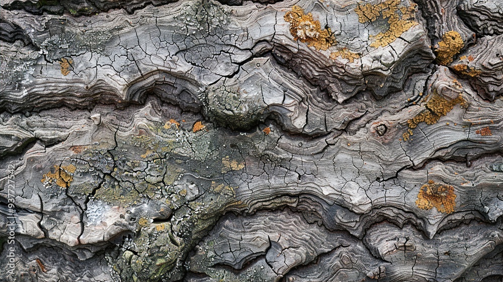Close-Up of Tree Bark Texture with Lichen Close-Up of Tree Bark Texture with Lichen