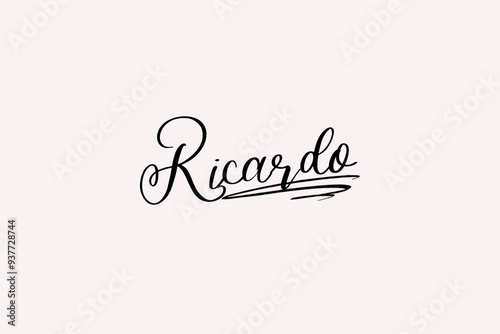 illustration of a symbol Ricardo name signature with beautiful and stylish font