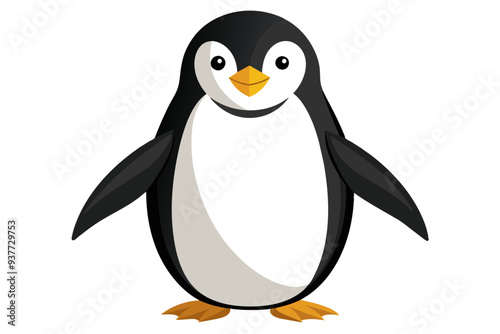 Macaroni penguin bird vector art illustration photo