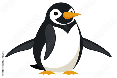 Macaroni penguin bird vector art illustration photo