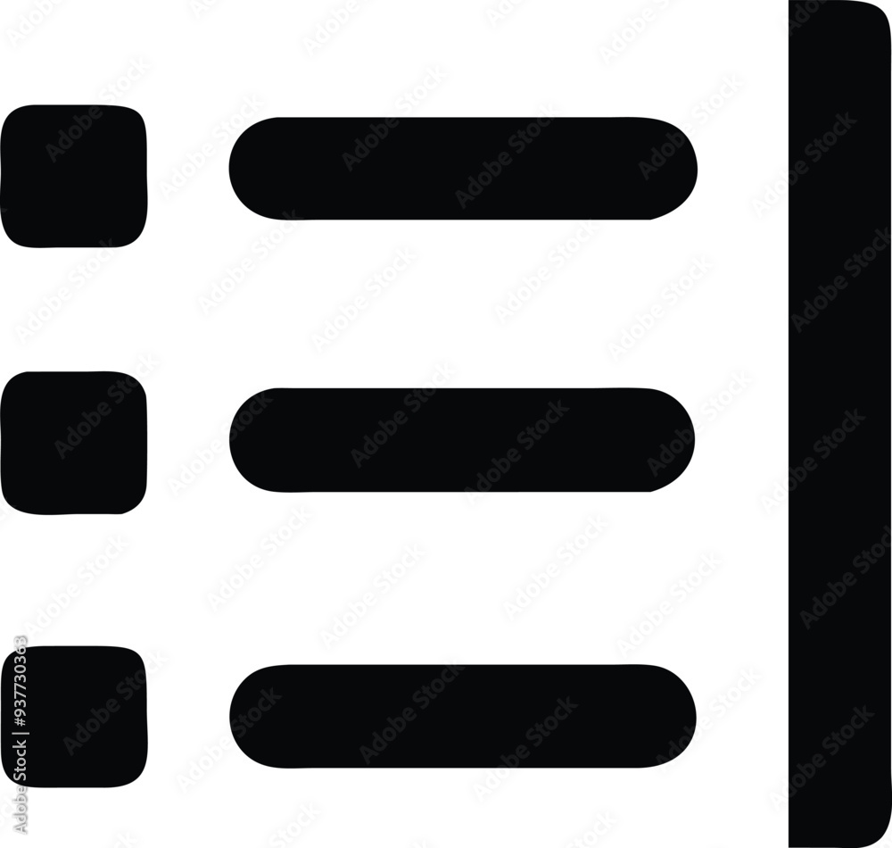 List Glyph Icon Vector for UI and App Design Projects List Glyph Icon Vector for UI and App Design Projects