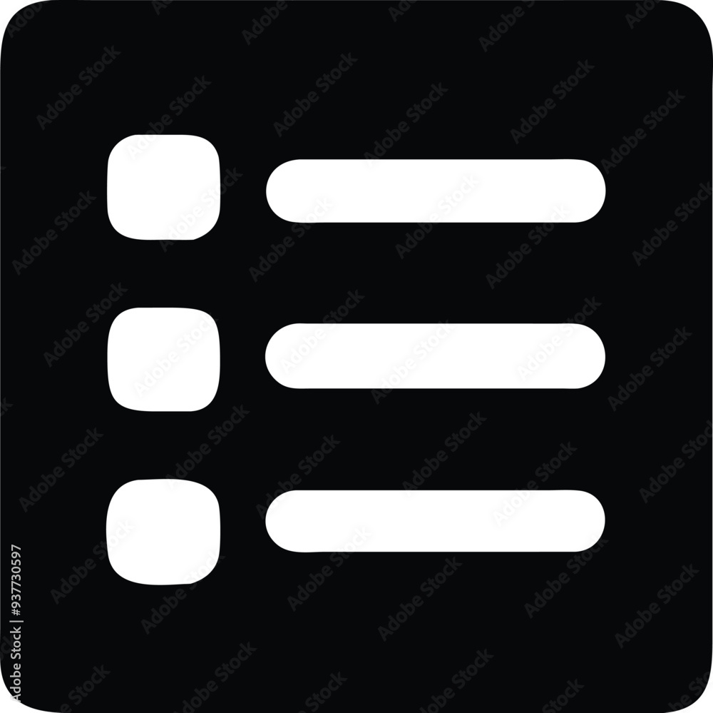 List Glyph Icon Vector for UI and App Design Projects List Glyph Icon Vector for UI and App Design Projects
