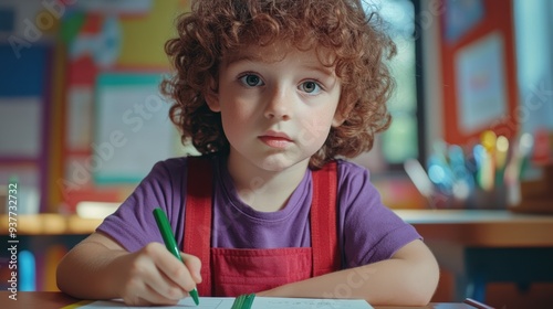 The boy with curly hair photo