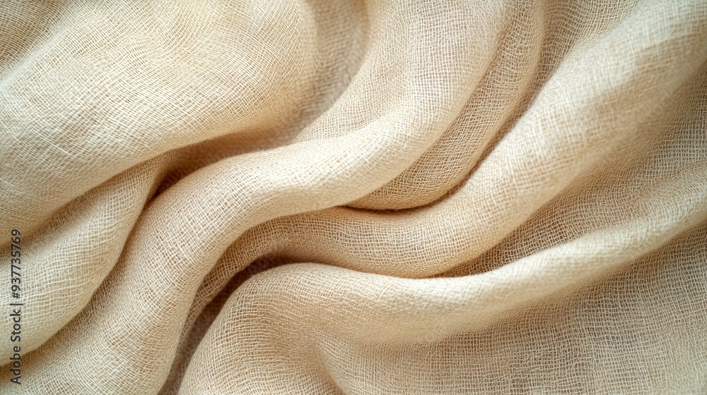 Texture of beige fabric as background, top view. Generative ai Texture of beige fabric as background, top view. Generative ai