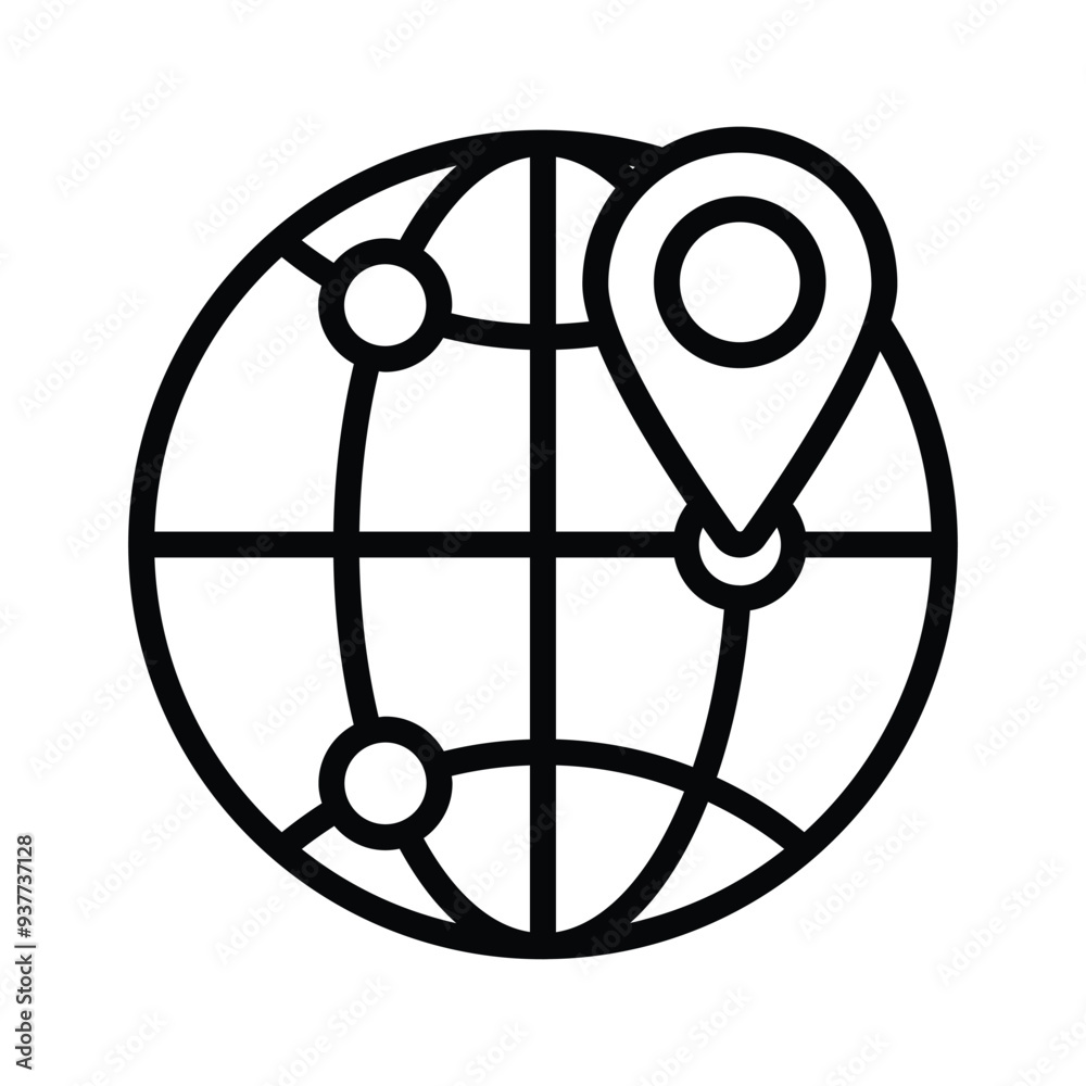 An amazing icon of global location in modern style An amazing icon of global location in modern style