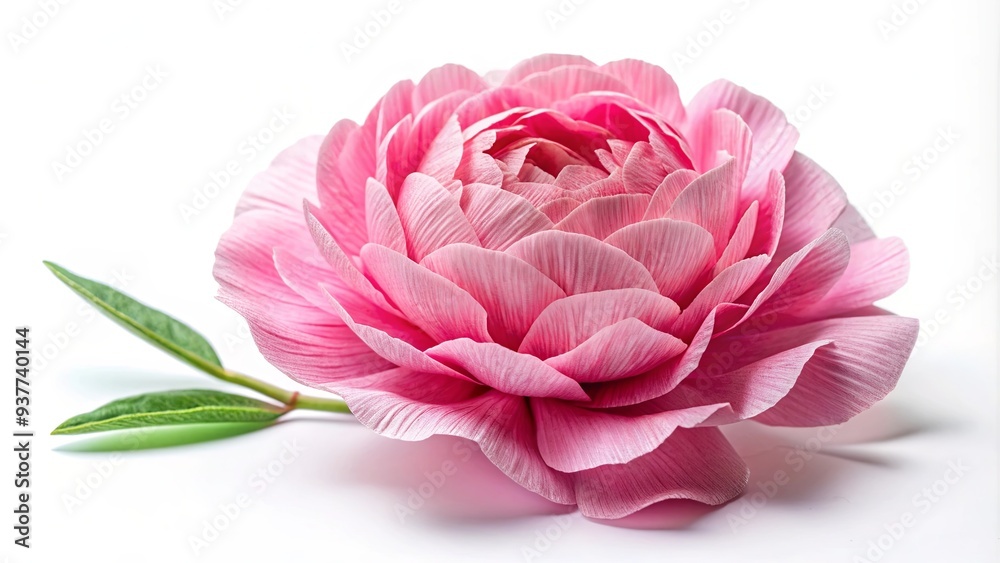 Isolated single paper peony flower made from crepe paper, paper, flower, peony, single, isolated, handmade, DIY, craft Isolated single paper peony flower made from crepe paper, paper, flower, peony, single, isolated, handmade, DIY, craft