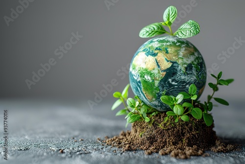 Earth day concept on white background, World environment day