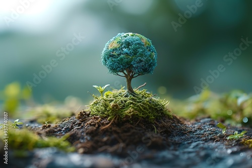 Earth day concept on white background, World environment day